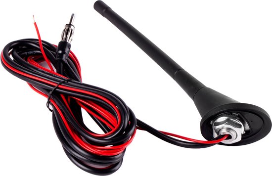 Car antenna - universal with amplifier - 18 cm - 3m cable