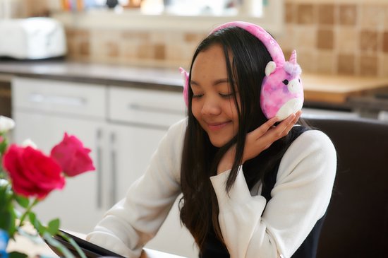Squishmallows Wireless Kids Headphones - Lola Plush Microphone