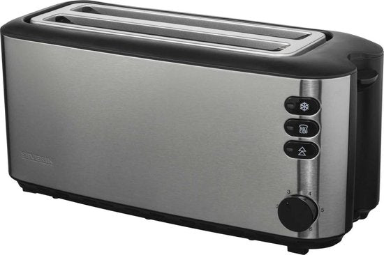 Severin AT 2509 Toaster - long slot 4 slices 1400W - Stainless Steel