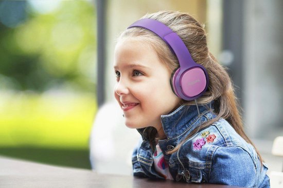 Philips SHK2000 Kids' Headphones - On-Ear Volume Limiting - Pink/Purple