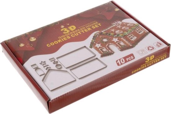 Ruhhy gingerbread house mold set of 10 - cookie cutters - Christmas