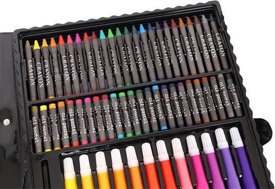 Maaleo painting set in case - junior - 168 pieces - Black