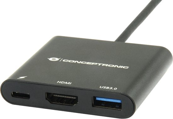 Conceptronic DONN01B laptop dock - USB 3,2 Gen 1 Type-C - Zwart
