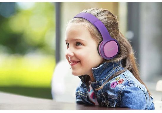 Philips SHK2000 Kids' Headphones - On-Ear Volume Limiting - Pink/Purple