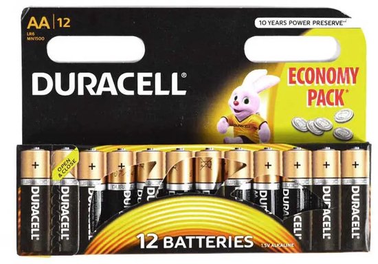 Duracell AA batterijen - alkaline 1,5 V - 12 stuks