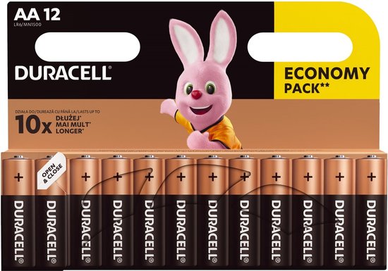 Duracell AA batterijen - alkaline 1,5 V - 12 stuks