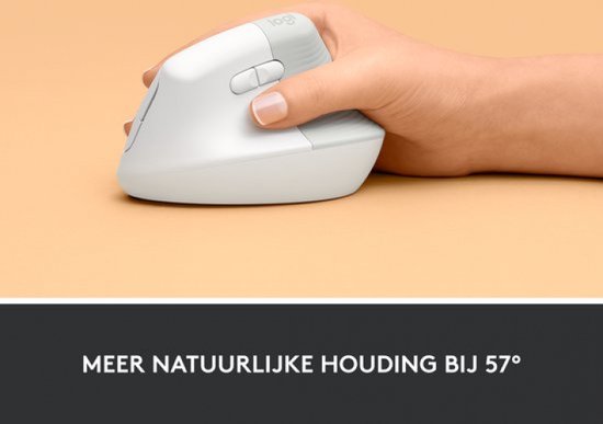 Logitech Lift Mouse - Vertical Ergonomic Right-Handed - White