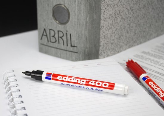 Edding 400 permanent marker set of 4 - round nib 1 mm - Black