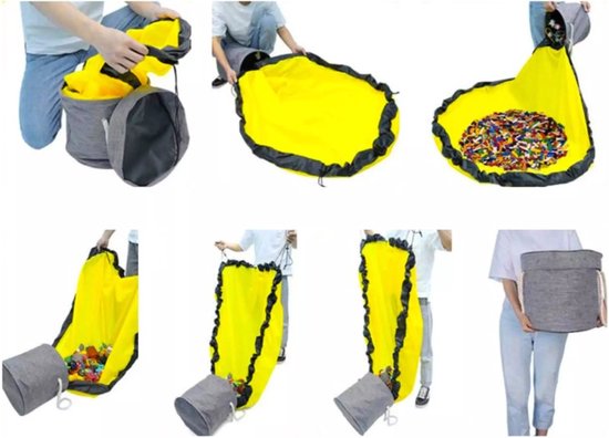 Lego storage bag - play mat organizer - Yellow