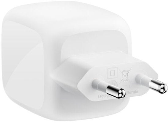 Belkin BoostCharge Pro Wall Charger - 67W 2× USB-C - includes 2m cable - White