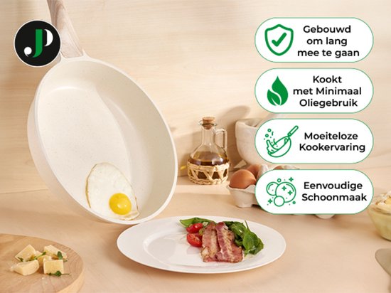 Just Perfecto pan set - 21-piece induction - PFAS free - cool-touch handles - Beige