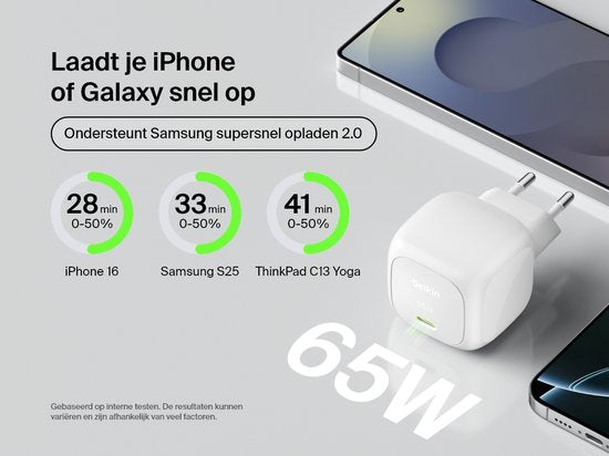 Belkin USB-C Wall Charger - 65W Universal - laptop/tablet/smartphone