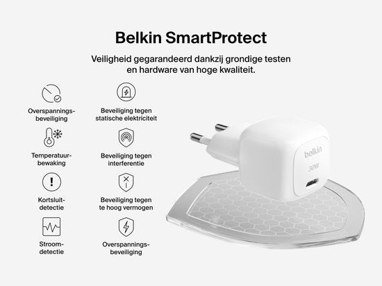 Belkin wandoplader - USB-C 30W - met USB-C kabel 1m