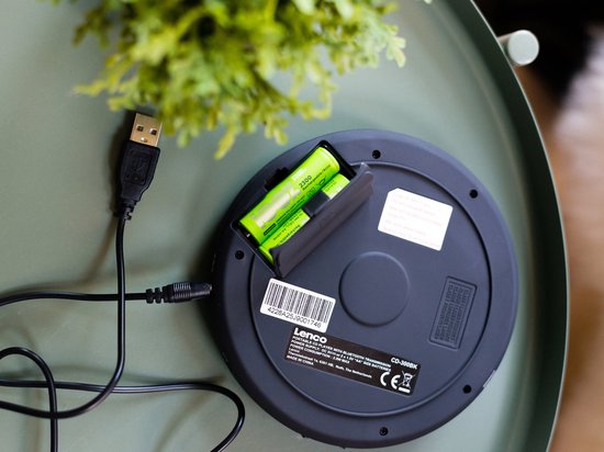 Lenco CD-300BK discman - draagbare bluetooth CD-MP3 speler - anti-shock oplaadbaar - Zwart