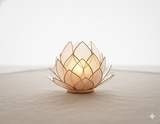 Lotus sfeerlicht - schelp 15×15 cm - Naturel - Goudkleurig