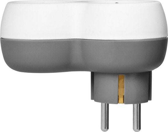 Orno doorvoerstekker - 2 stopcontacten max 3680 watt - Wit