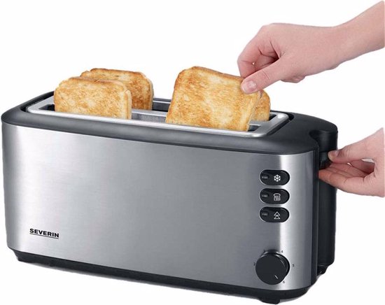 Severin AT 2509 Toaster - long slot 4 slices 1400W - Stainless Steel