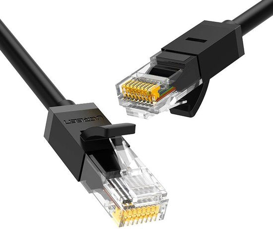 Ugreen - kabel - Internet netwerkkabel Ethernet patchkabel RJ45 Cat - 6 - UTP - 1000Mbps - 1m - zwart - (20159)