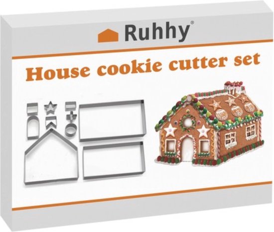 Ruhhy gingerbread house mold set of 10 - cookie cutters - Christmas