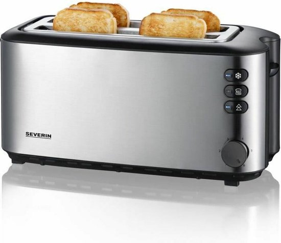 Severin AT 2509 Toaster - long slot 4 slices 1400W - Stainless Steel