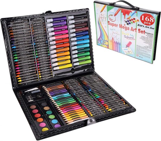 Maaleo painting set in case - junior - 168 pieces - Black