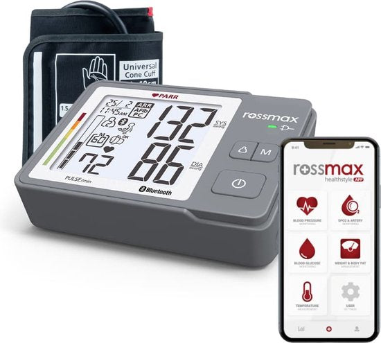 Rossmax Z5 bloeddrukmeter - bovenarm bluetooth - hartstichting gevalideerd - AFib detectie