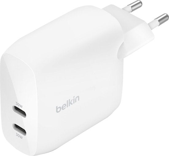 Belkin wandoplader - 2-poorts 60W - 2× USB-C