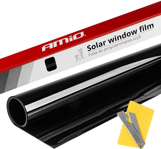 Amio car window film - 5% light transmission - black - 0.5×3 m