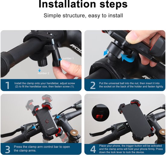 Joyroom phone holder - bicycle and motorcycle - universal