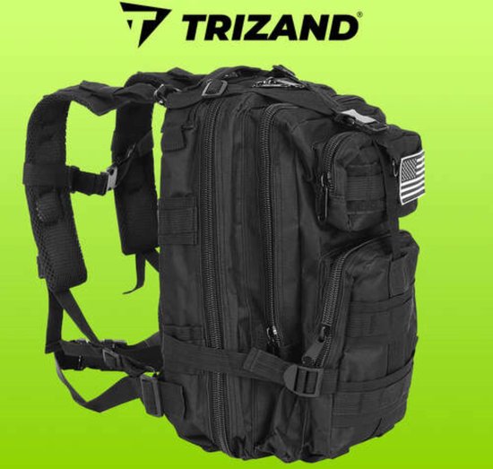 Trizand militaire rugzak - toerisme 26 liter - klein - Zwart