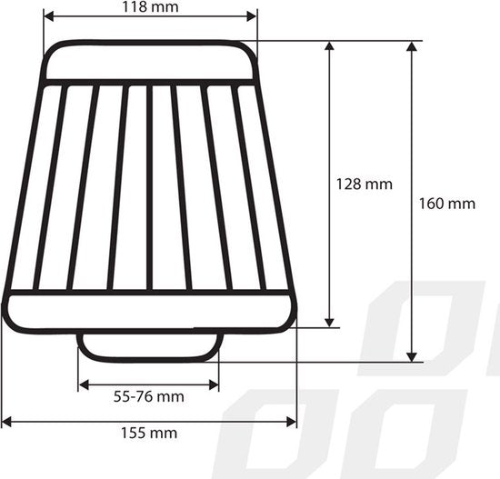 Amio air filter - carbon universal - 76-70-65-60-55 mm