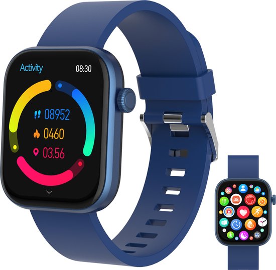 Denver SWC185BU smartwatch - Amoled belfunctie - hartslagmeter oxymeter slaapmonitor