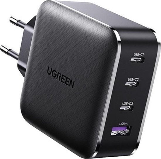 UGREEN Highspeed 65W Compacte Smartphone & Laptop Power Adapter - Quick Charge met 3 USB-C poorten en 1 USB-A 3.0 poort