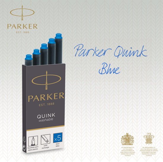 Parker vulpen inktpatronen - uitwasbare blauwe inkt - 5 stuks