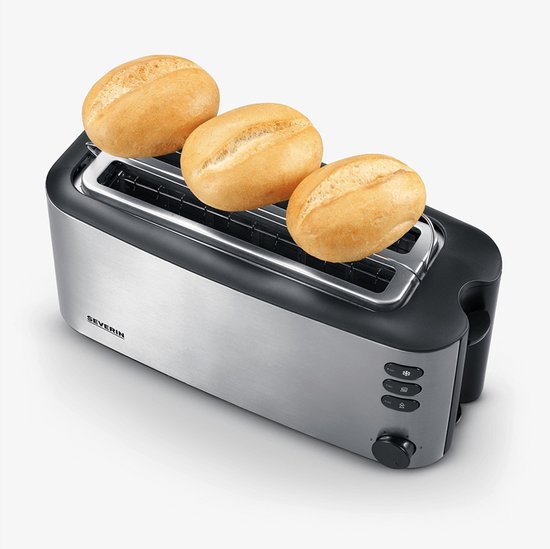 Severin AT 2509 Toaster - long slot 4 slices 1400W - Stainless Steel