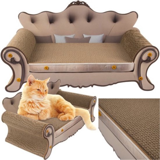 Purlov cat scratching sofa - MDF and cardboard
