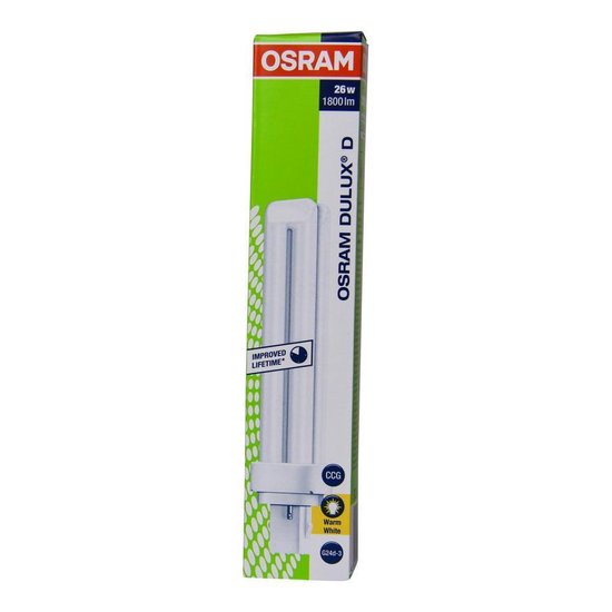 Osram Dulux D compact fluorescent lamp - 26W 830 - 2-pin - warm white