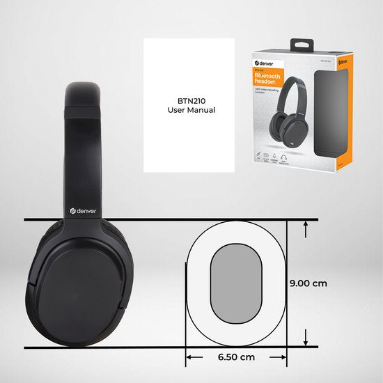 Denver BTN210 koptelefoon - draadloos - active noise canceling