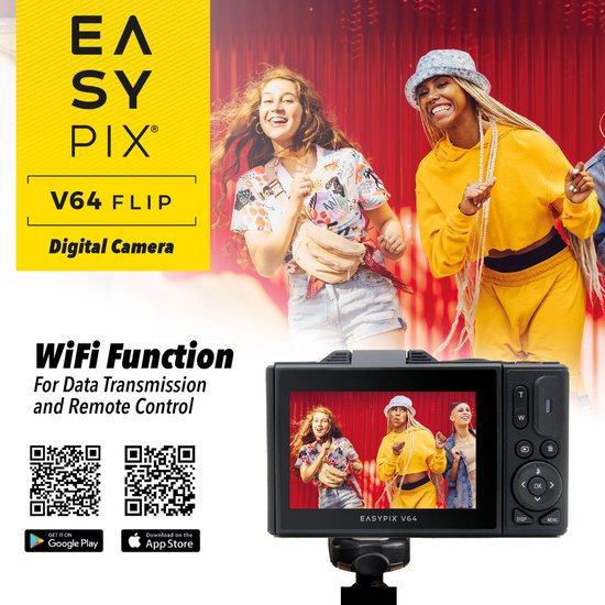 Easypix V64 Flip Compact Camera - Flip Screen - Black