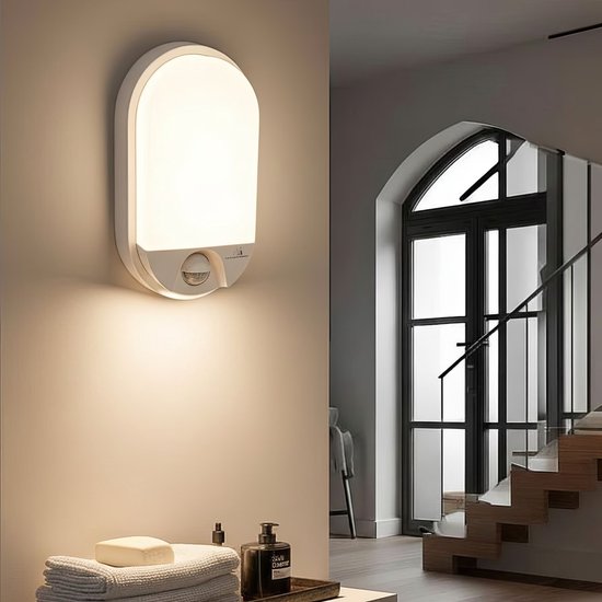 Maclean MCE340 W wandlamp - LED met bewegingssensor - 15W IP54 1100 lm - Wit