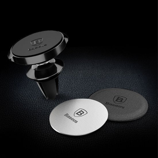 Baseus metalen plaatje set van 2 - magnetische houders - Zwart zilver