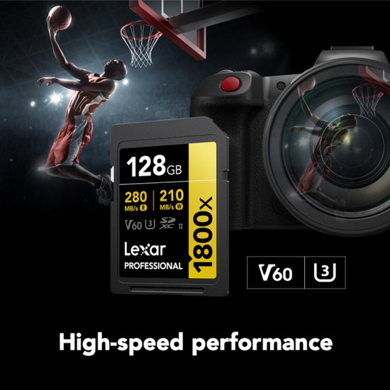 Lexar SD Pro Gold Series Memory Card 2-Pack - UHS-II 128 GB - V60 - 270 MB/s