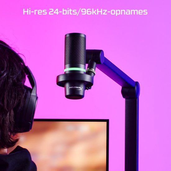 HyperX DuoCast condensator microfoon - RGB USB - PC PS4 PS5 MAC - Zwart