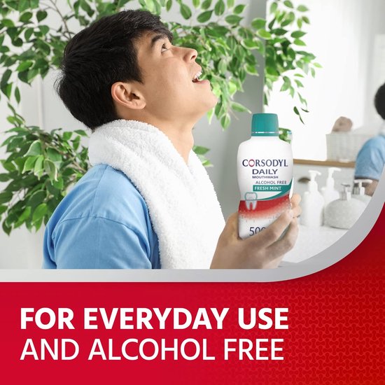 Corsodyl Gum Care mondspoeling - dagelijks alcoholvrij fresh mint - 500 ml
