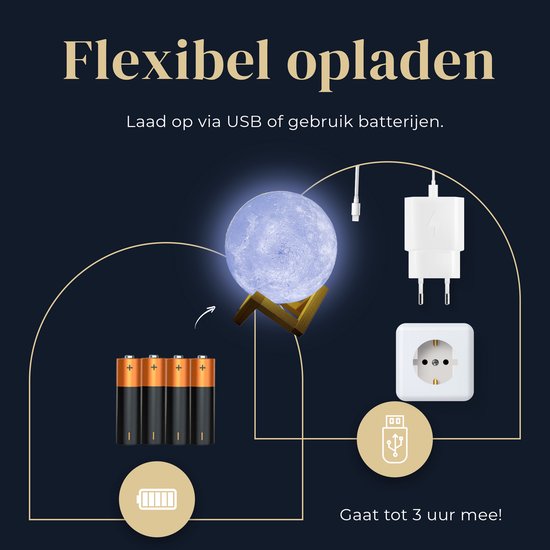 Denver maanlamp 3D LBS150 - bluetooth luidspreker tafellamp muzieksyncronisatie afstandsbediening