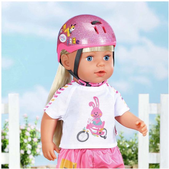 BABY born fietshelm - met glitters - Roze