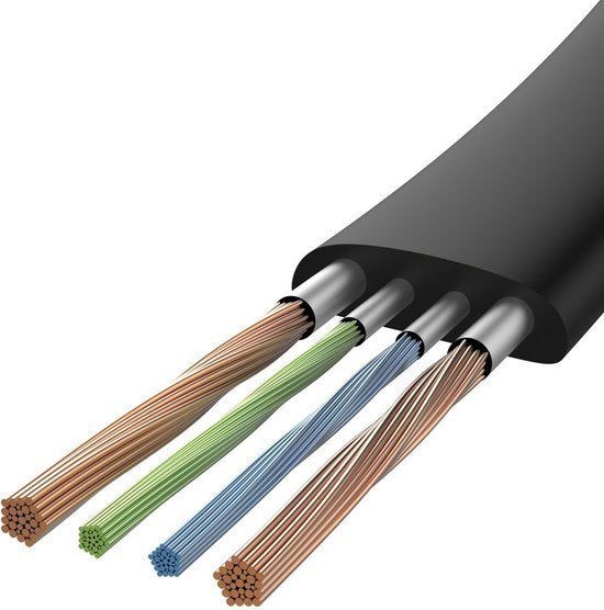 Baseus Korte Platte USB-C Kabel 23cm Zwart – USB-A naar USB-C – Oplaad- en Data Kabel 2A – Anti-Knoop - Compact - Ideaal voor Powerbanks - Zwart