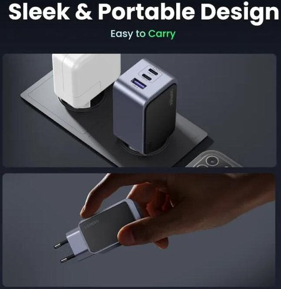 UGREEN Nexode Air Charger - USB/USB-C PD Fast Charger 65W GaN - Grey