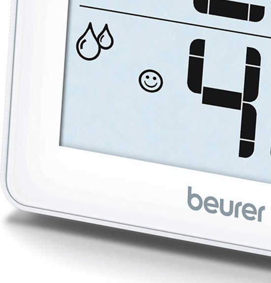 Beurer HM 16 thermo-hygrometer - binnen - smiley display - °C/°F - Wit