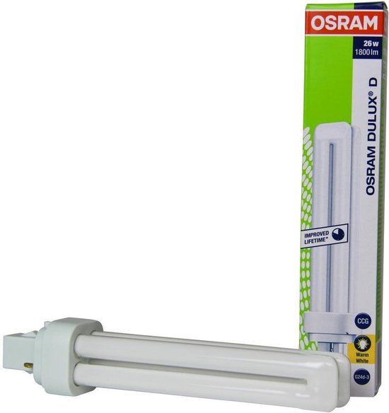 Osram Dulux D compact fluorescent lamp - 26W 830 - 2-pin - warm white